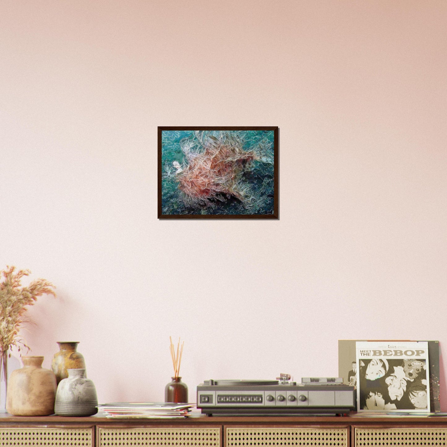 Hairy frogfish, Museum-Quality Matte Paper Wooden Framed Poster