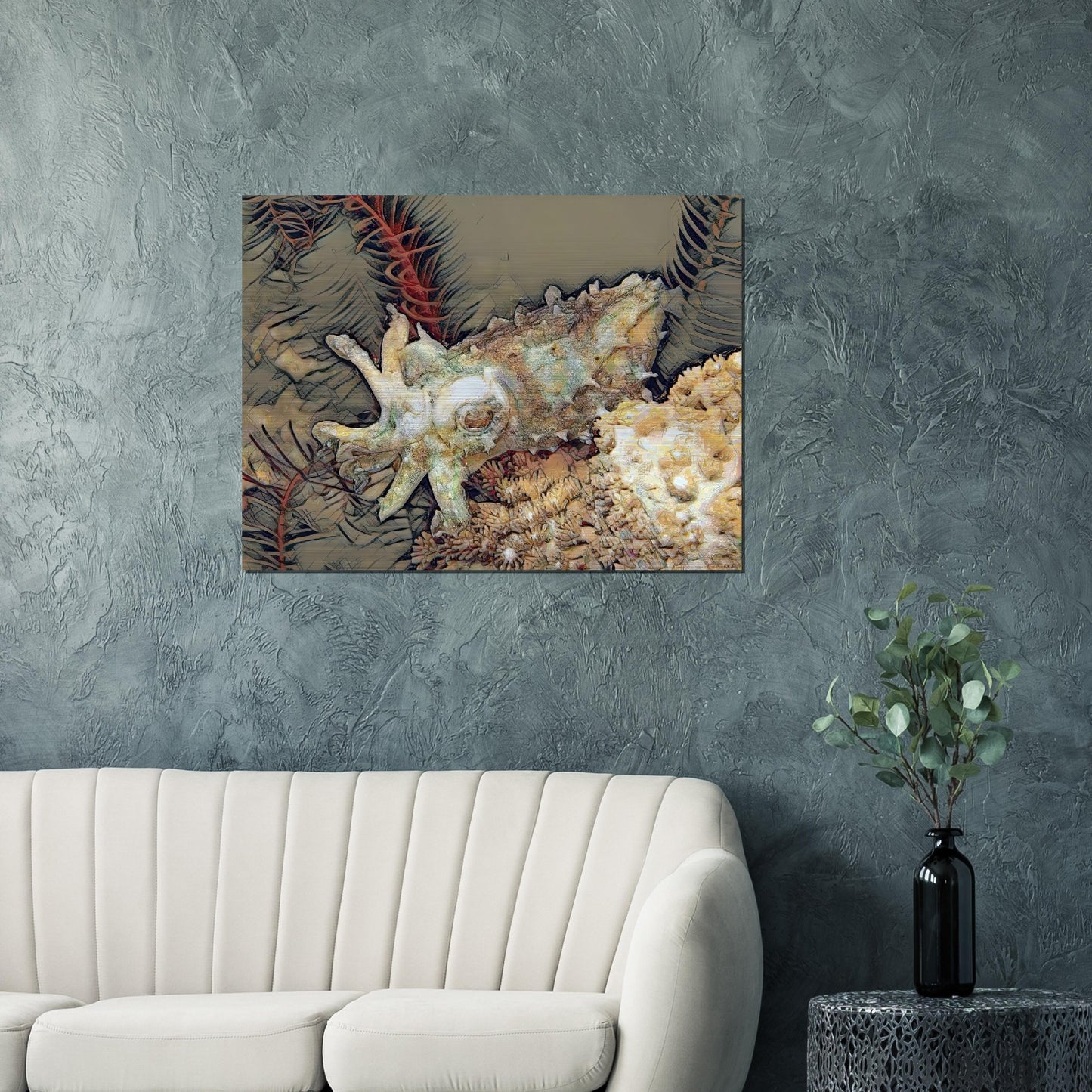 Squid, Brushed Aluminum Print