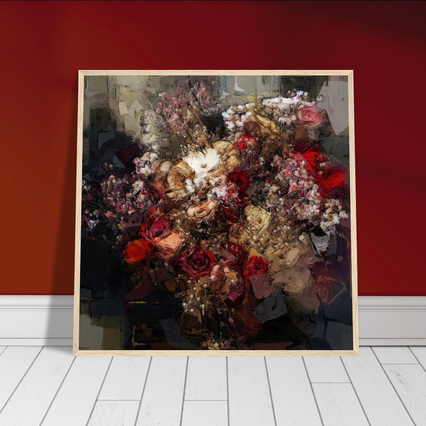 Flowers study 14, Museum-Quality Matte Paper Wooden Framed Poster