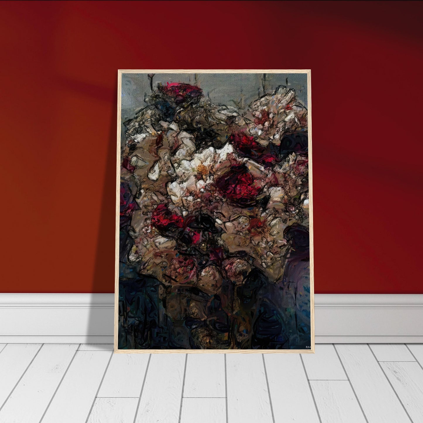 Flowers study 23, Museum-Quality Matte Paper Wooden Framed Poster
