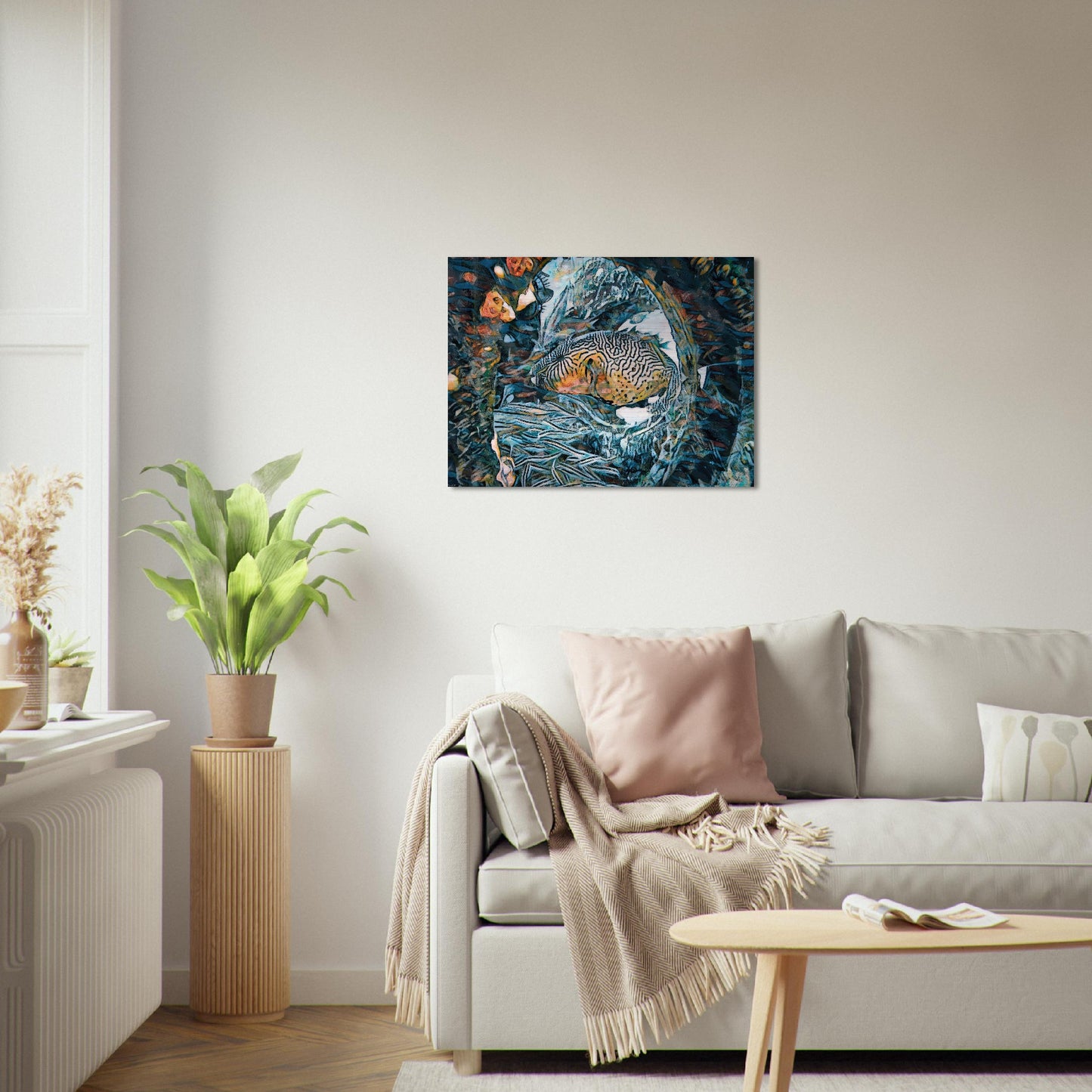 Scribble Puffer, Brushed Aluminum Print