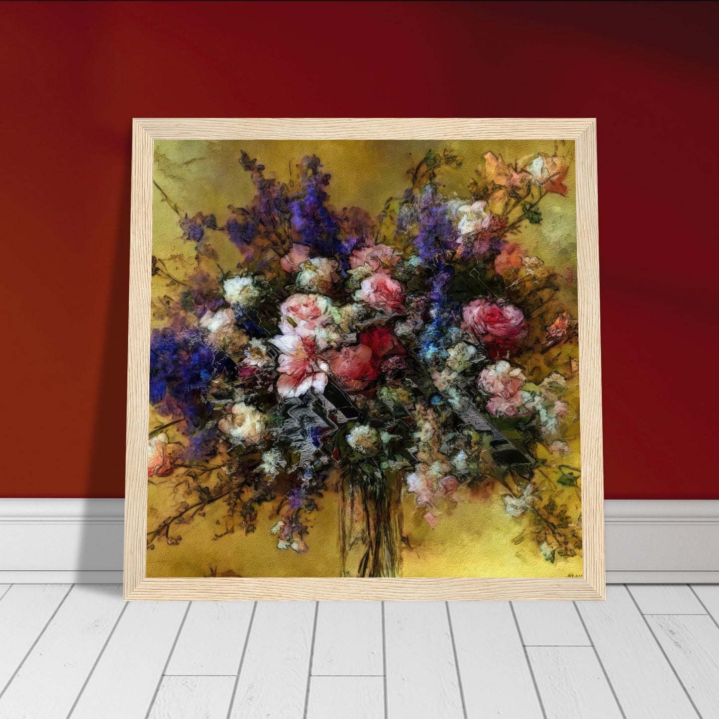 Flowers study 18, Museum-Quality Matte Paper Wooden Framed Poster