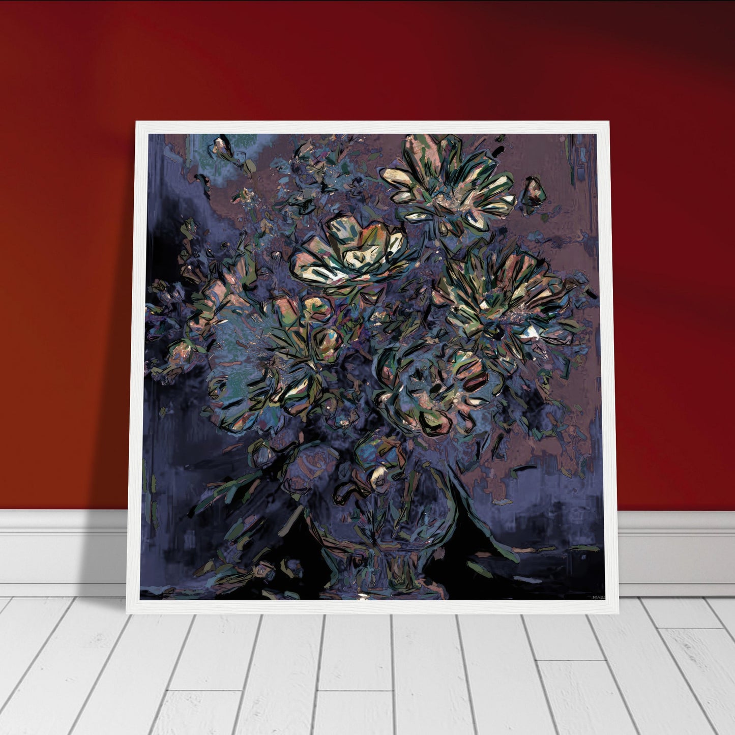 Flowers study 5, Museum-Quality Matte Paper Wooden Framed Poster