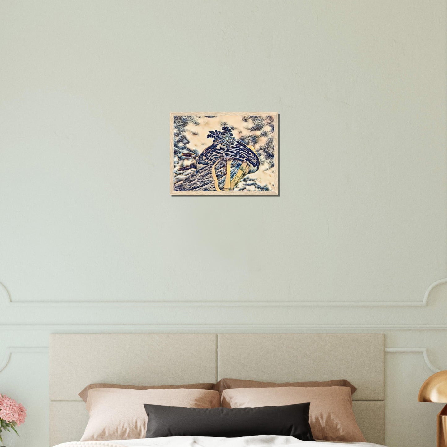 Nudibranch on eggs, Museum-Quality Matte Paper Wooden Framed Poster
