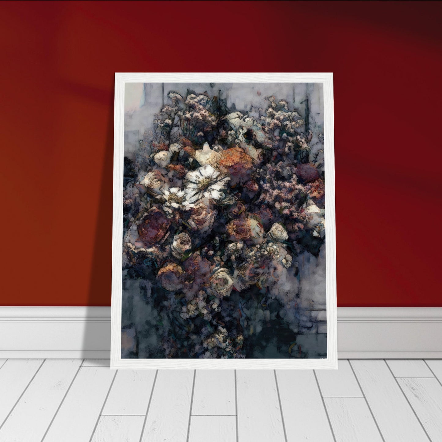 Flowers study 21, Museum-Quality Matte Paper Wooden Framed Poster