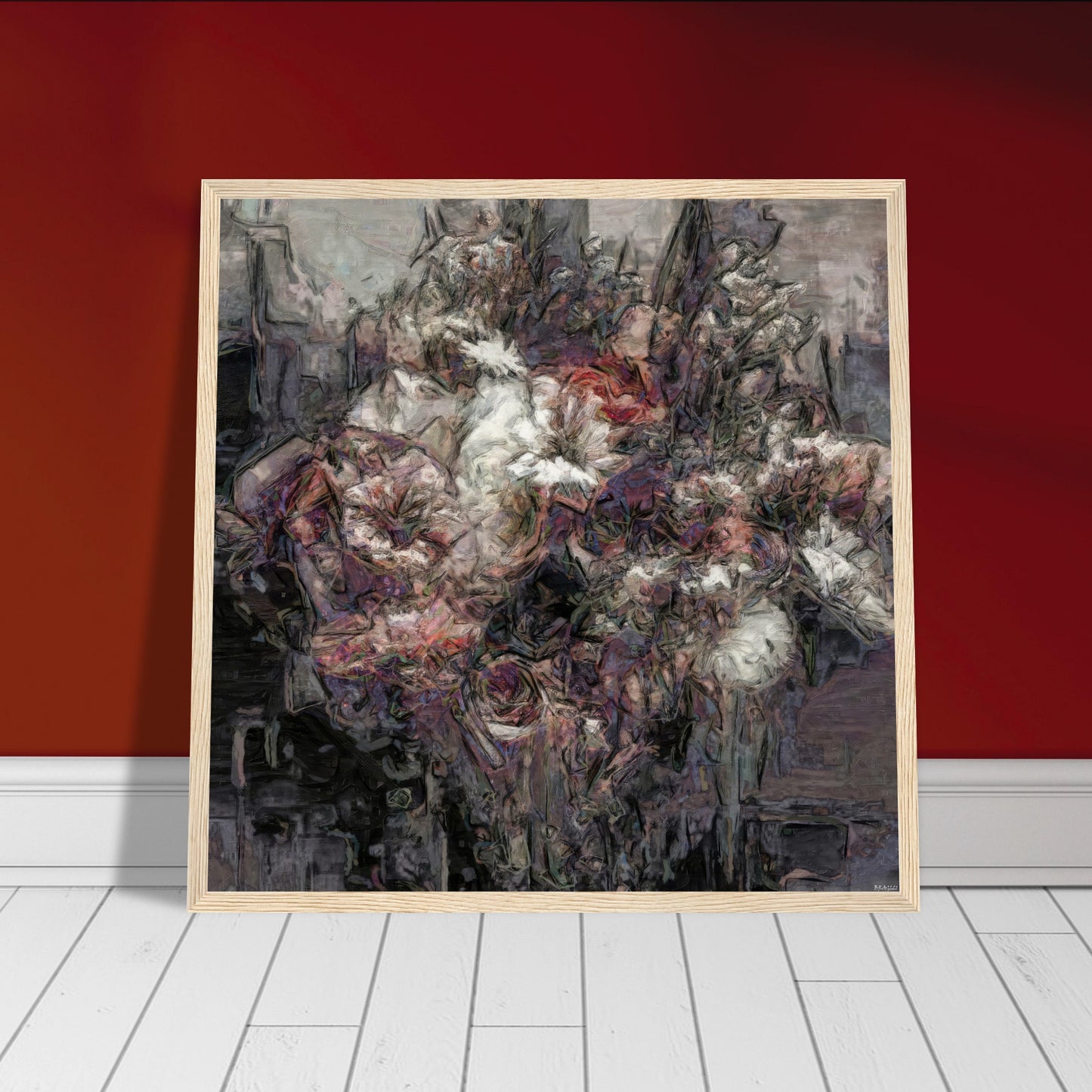 Flowers study 16, Museum-Quality Matte Paper Wooden Framed Poster