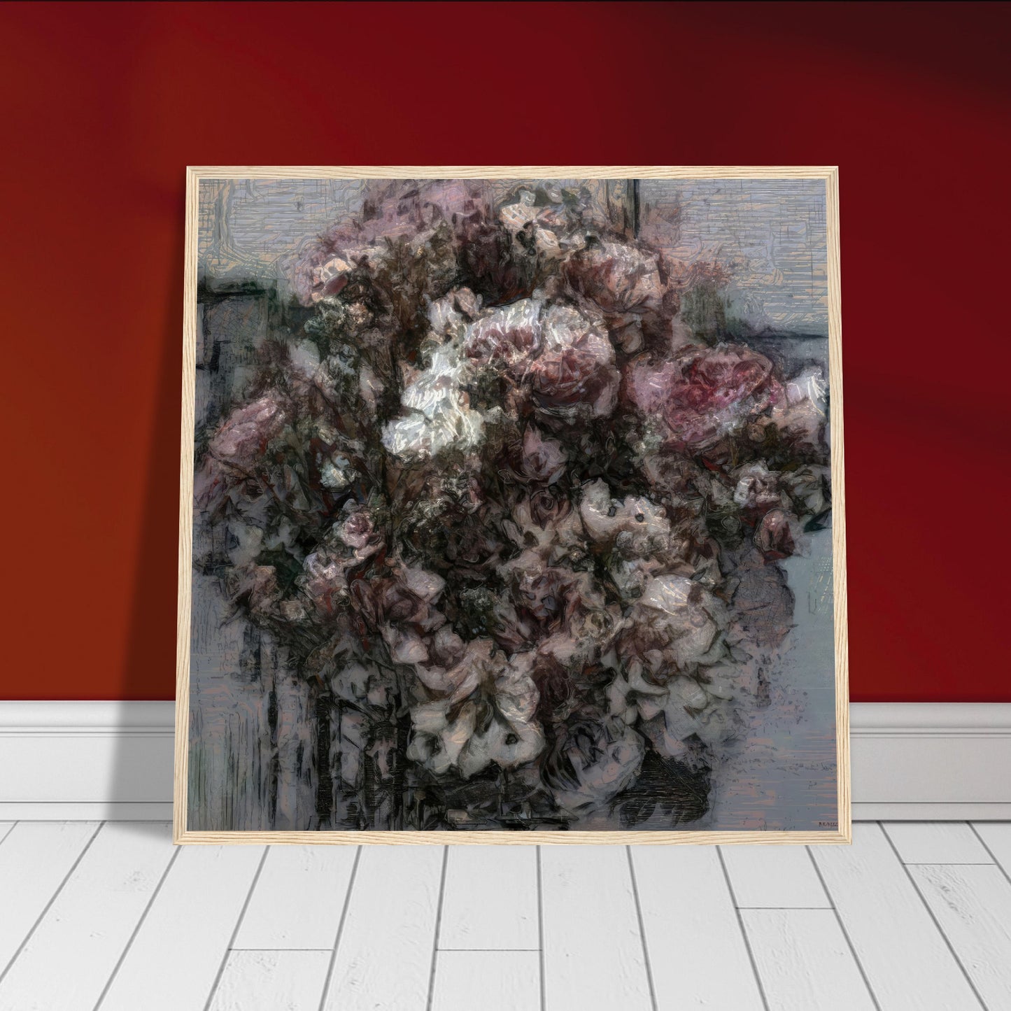 Flowers study 10, Museum-Quality Matte Paper Wooden Framed Poster