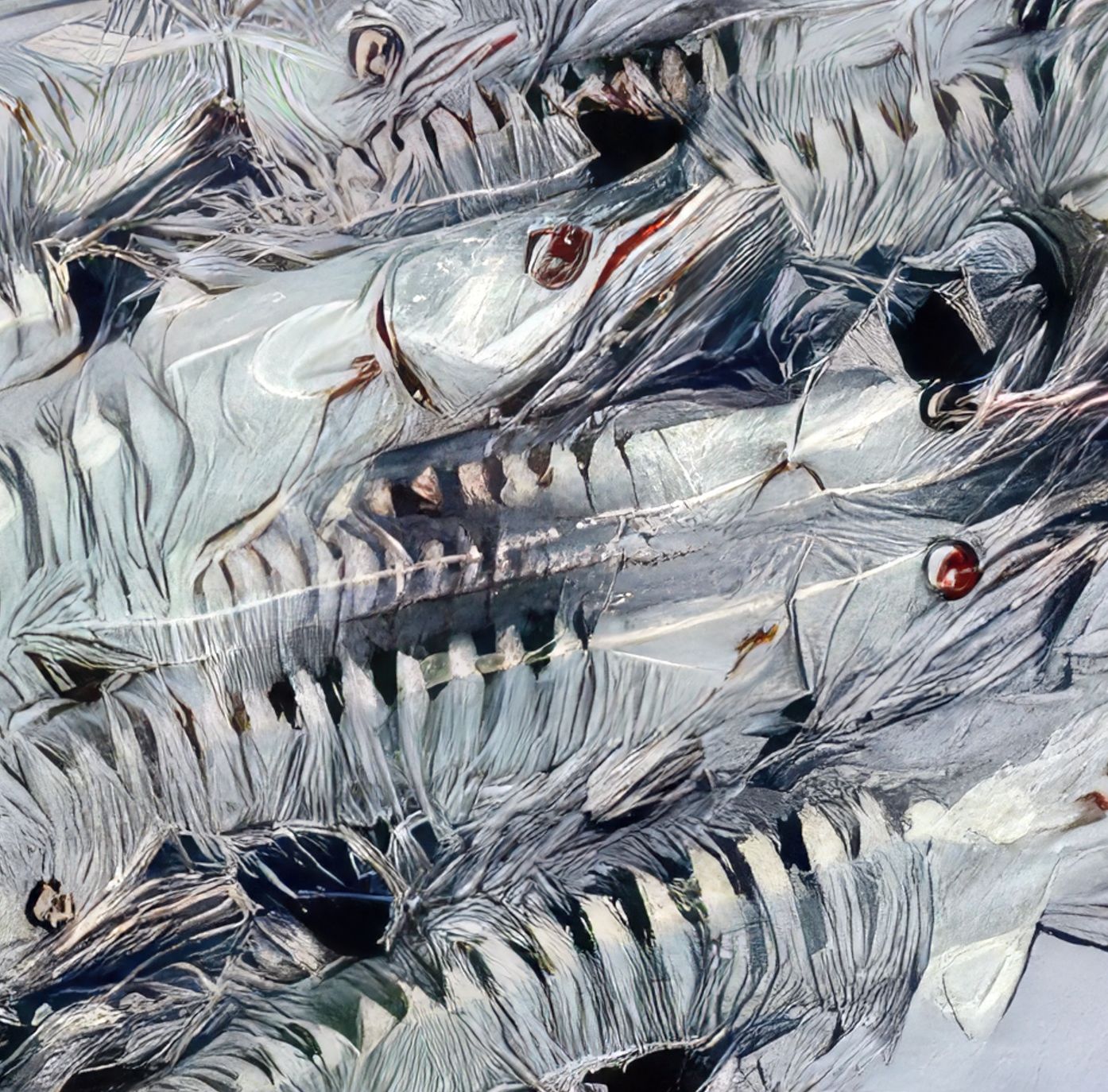 Barracudas, Acrylic Glass on Metal 40 x 30 cm