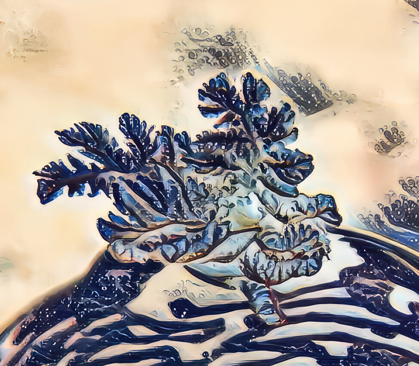 Nudibranch on eggs, Glass on Metal