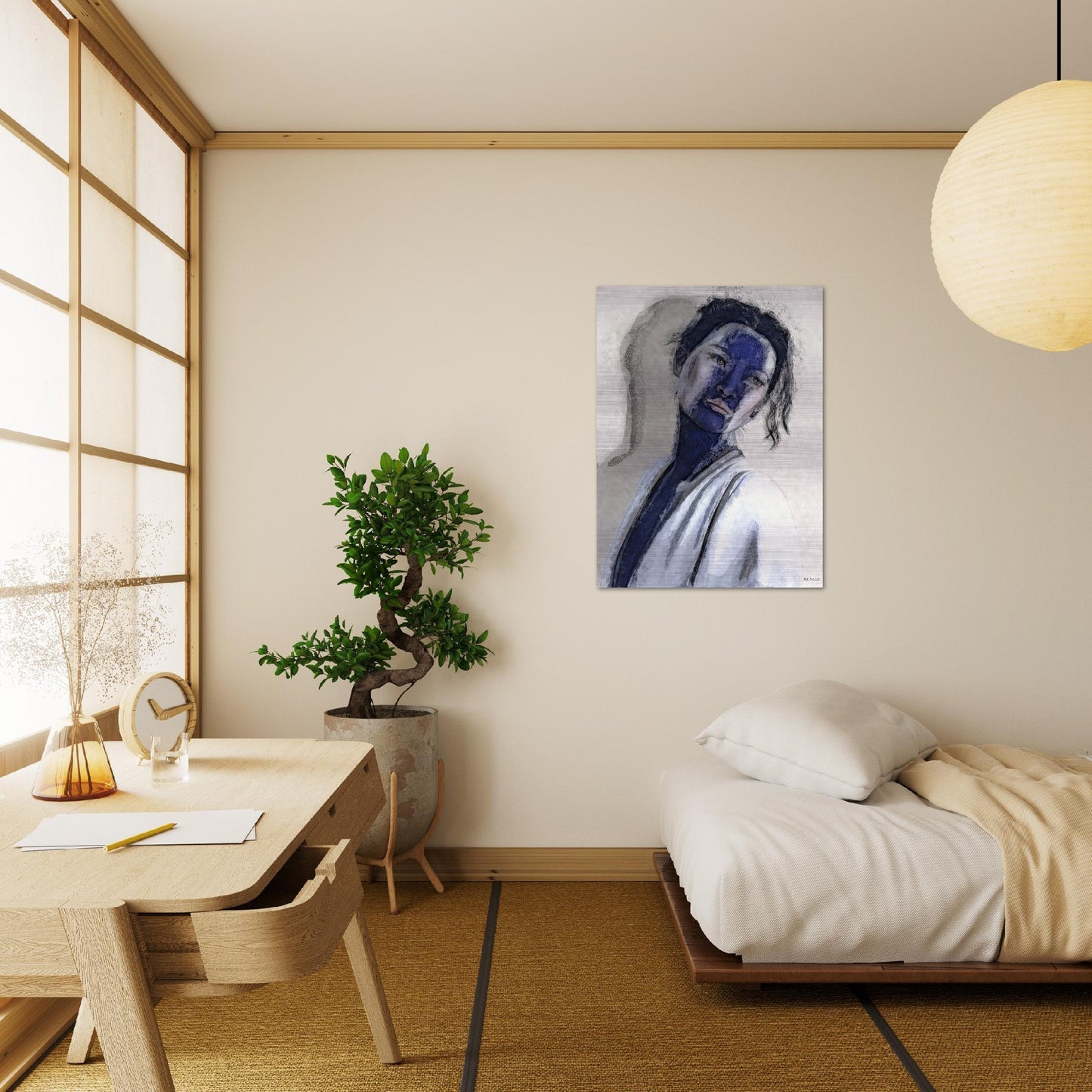 Kiyo, Brushed Aluminum Print