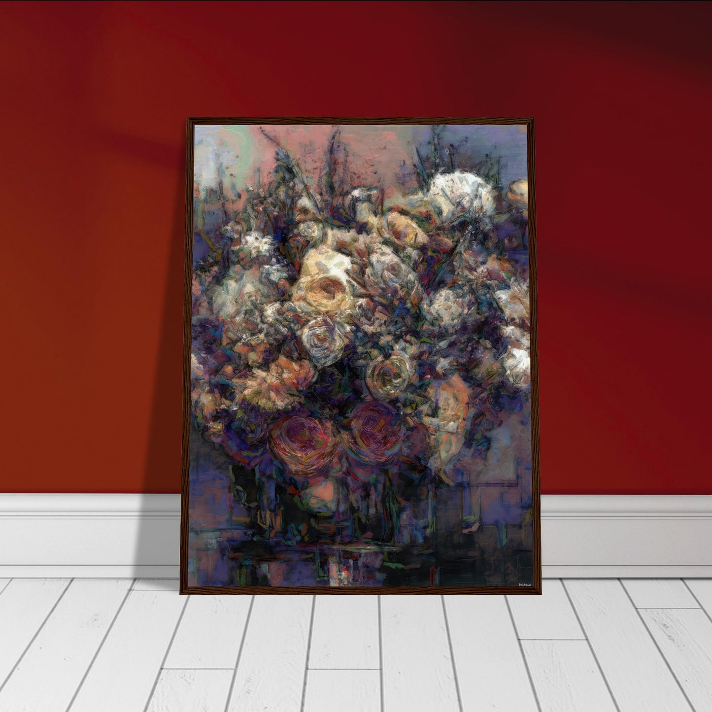Flowers study 25, Museum-Quality Matte Paper Wooden Framed Poster