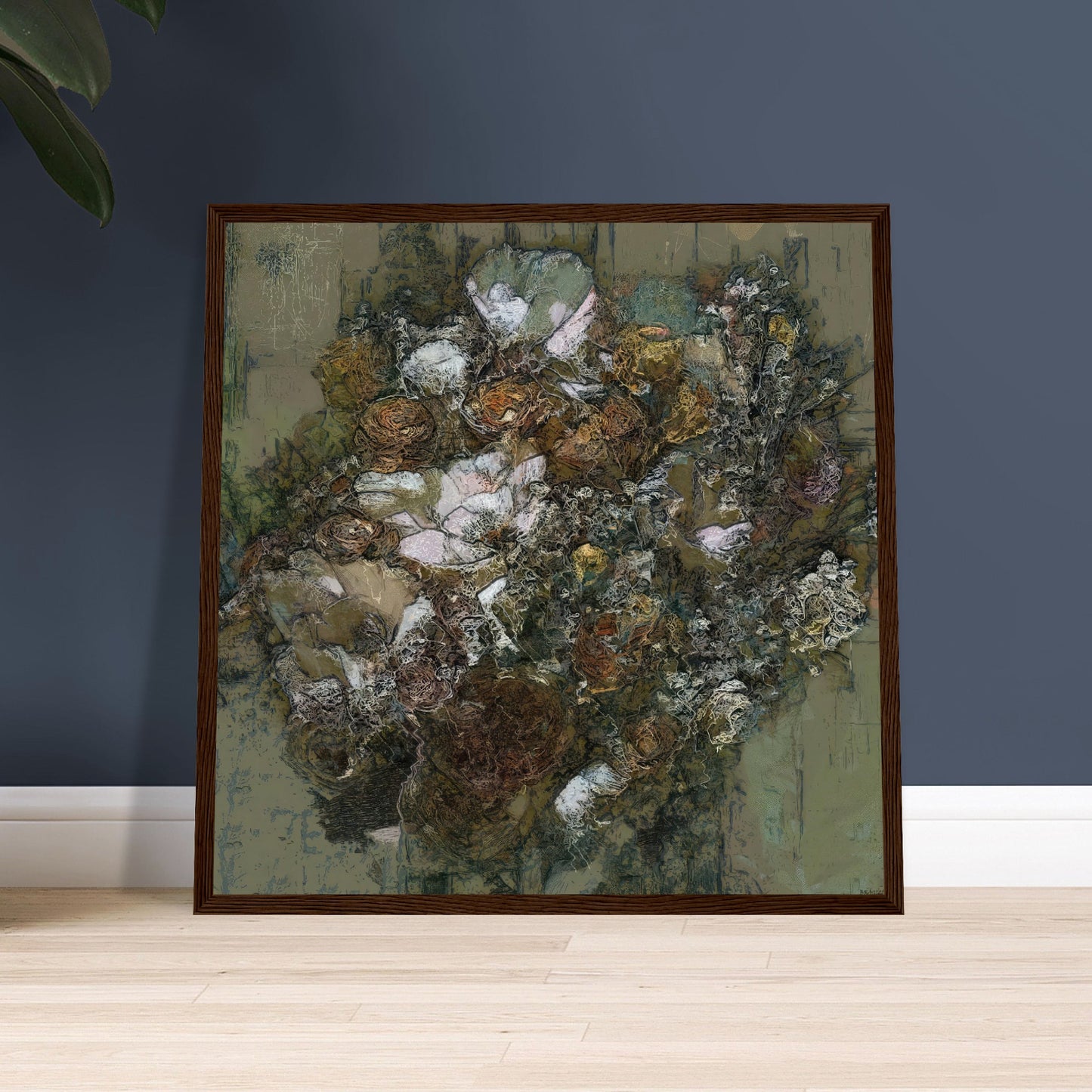 Flowers study 9, Museum-Quality Matte Paper Wooden Framed Poster