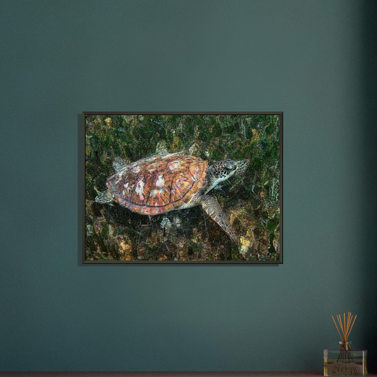 Turtle, Museum-Quality Matte Paper Metal Framed Poster