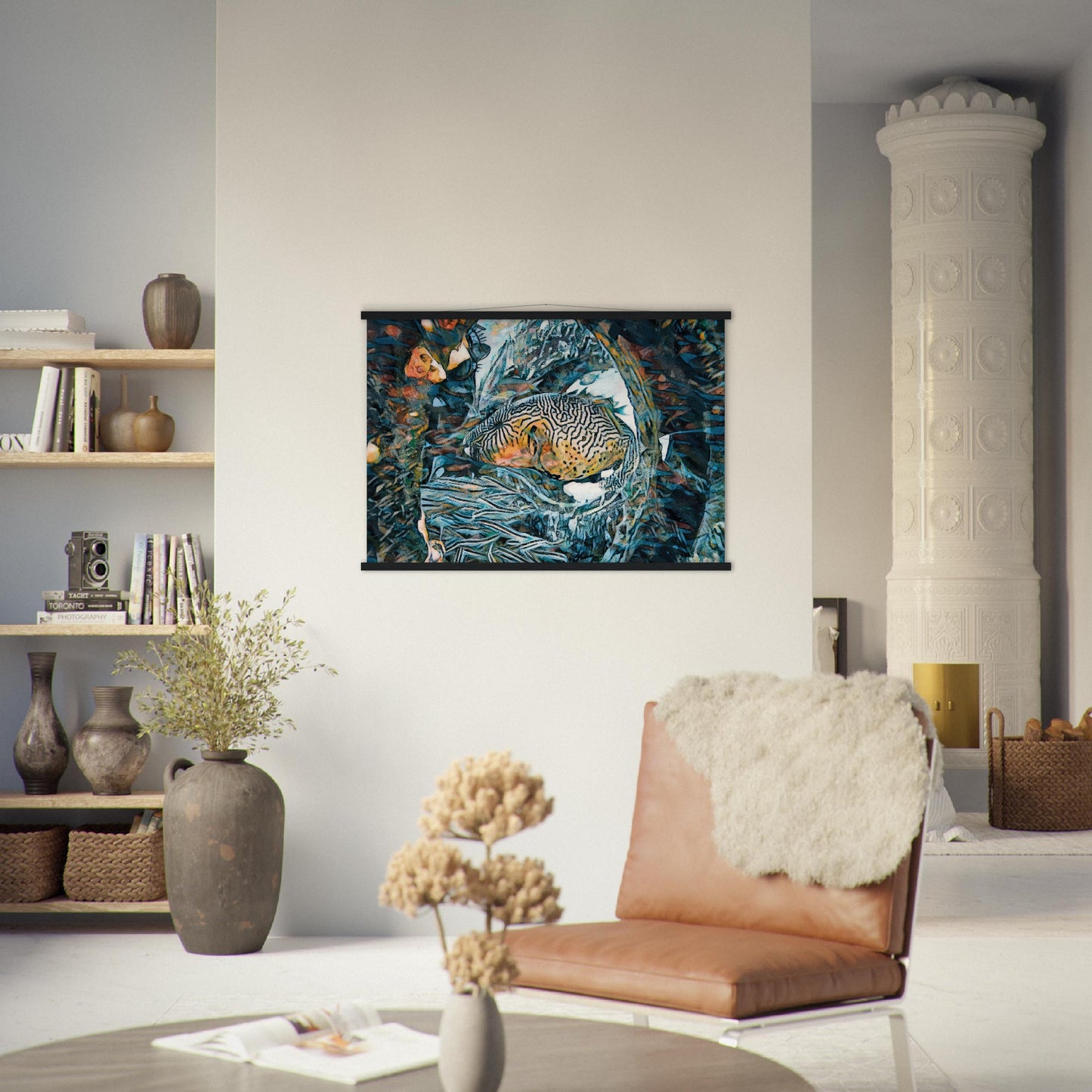 Scribble Puffer, Museum-Quality Matte Paper Poster with Hanger