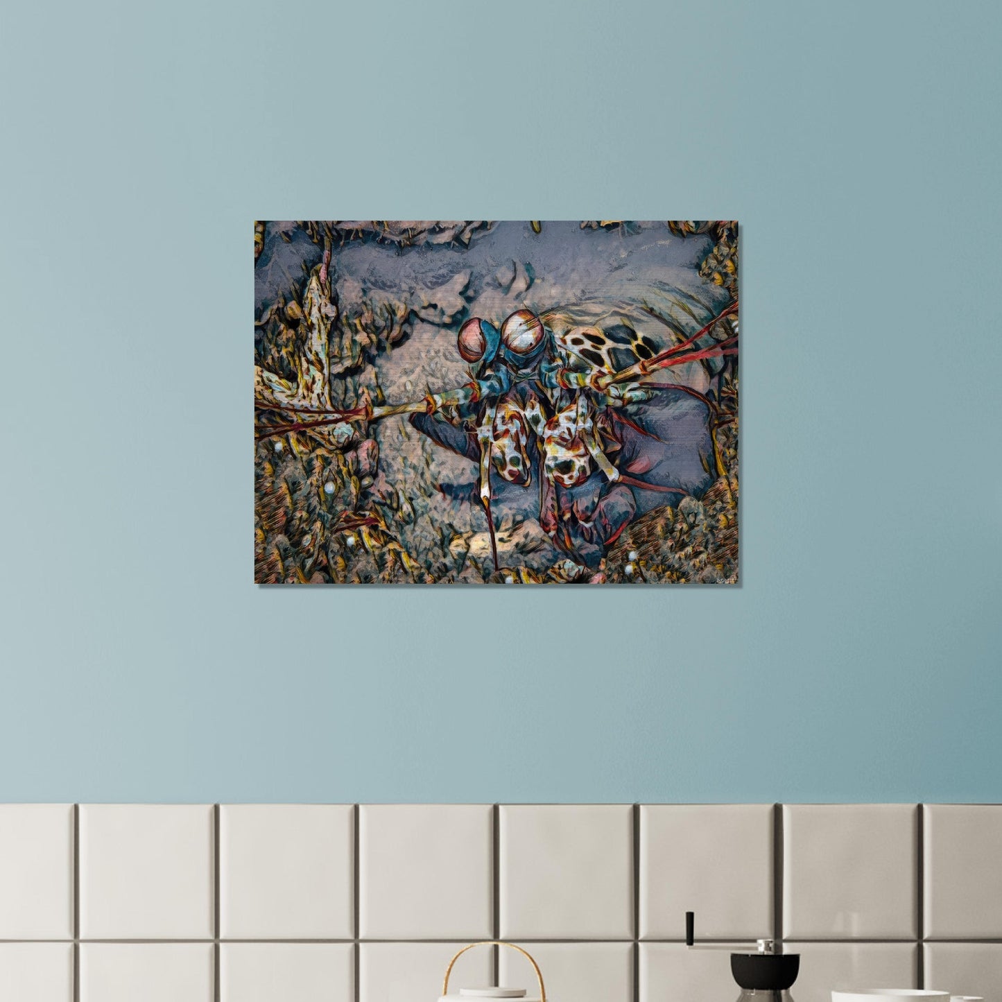 Mantis, Brushed Aluminum Print