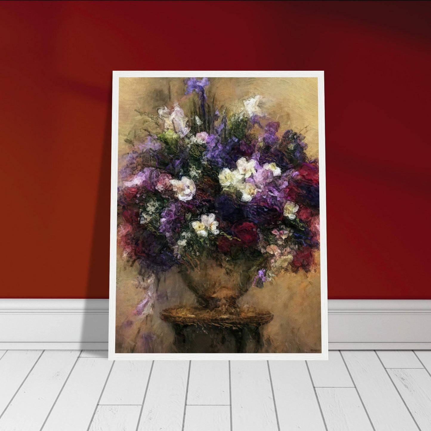 Flowers study 22, Museum-Quality Matte Paper Wooden Framed Poster
