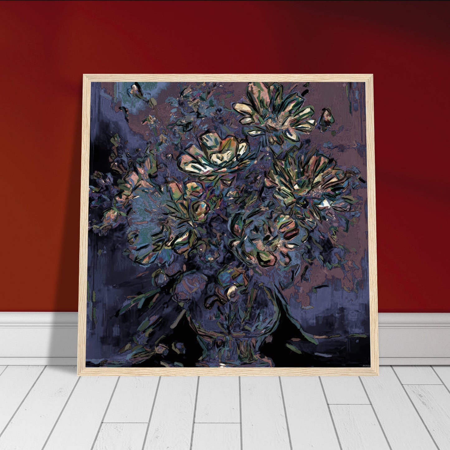 Flowers study 5, Museum-Quality Matte Paper Wooden Framed Poster