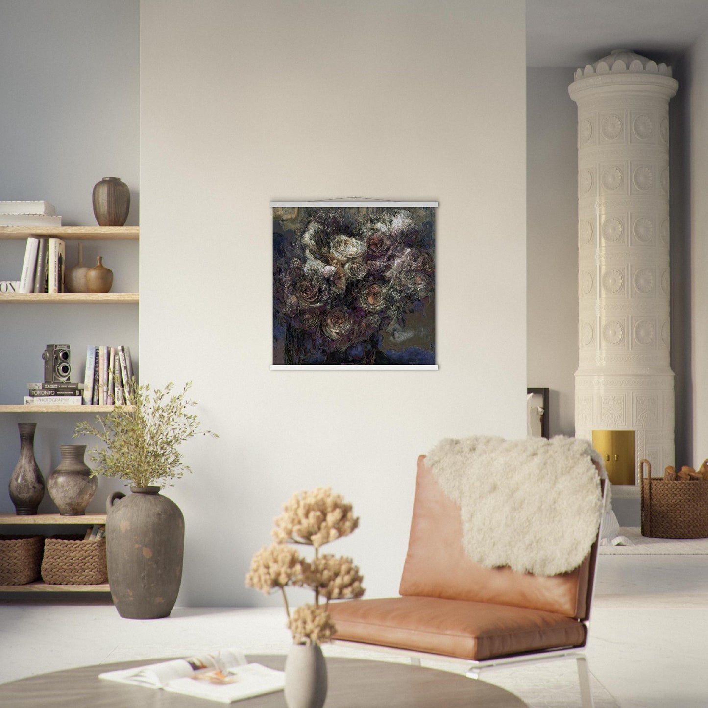 Flowers study 13, Museum-Quality Matte Paper Poster with Hanger