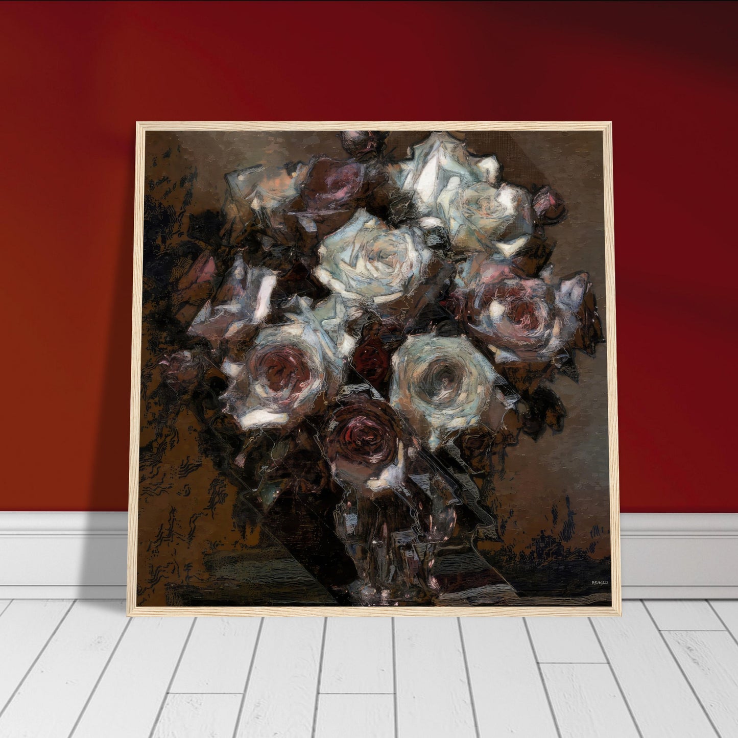 Flowers study 20, Museum-Quality Matte Paper Wooden Framed Poster