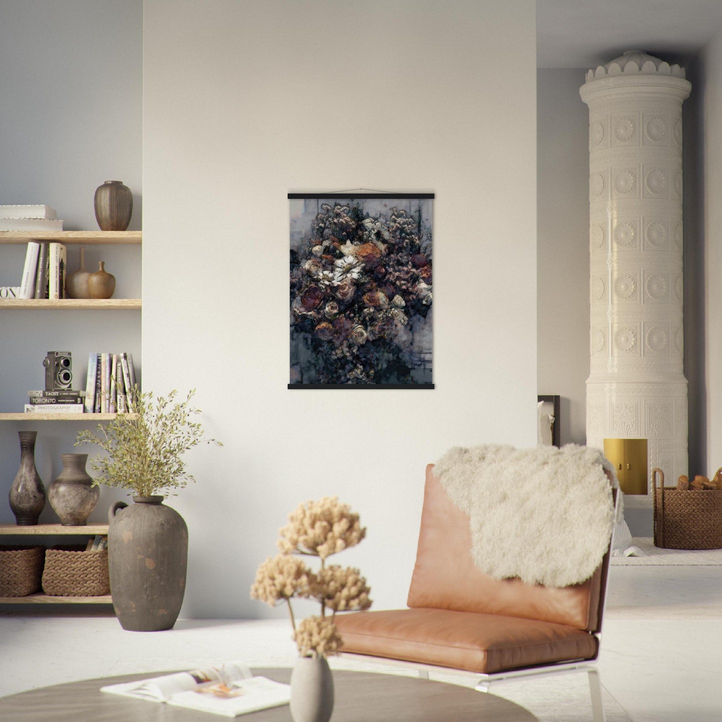 Flowers study 21, Museum-Quality Matte Paper Poster with Hanger