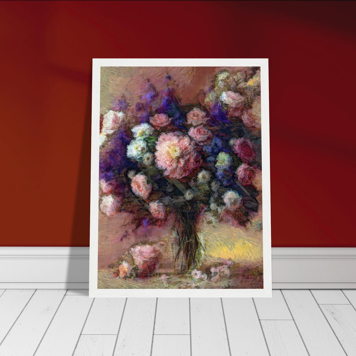 Flowers study 24, Museum-Quality Matte Paper Wooden Framed Poster