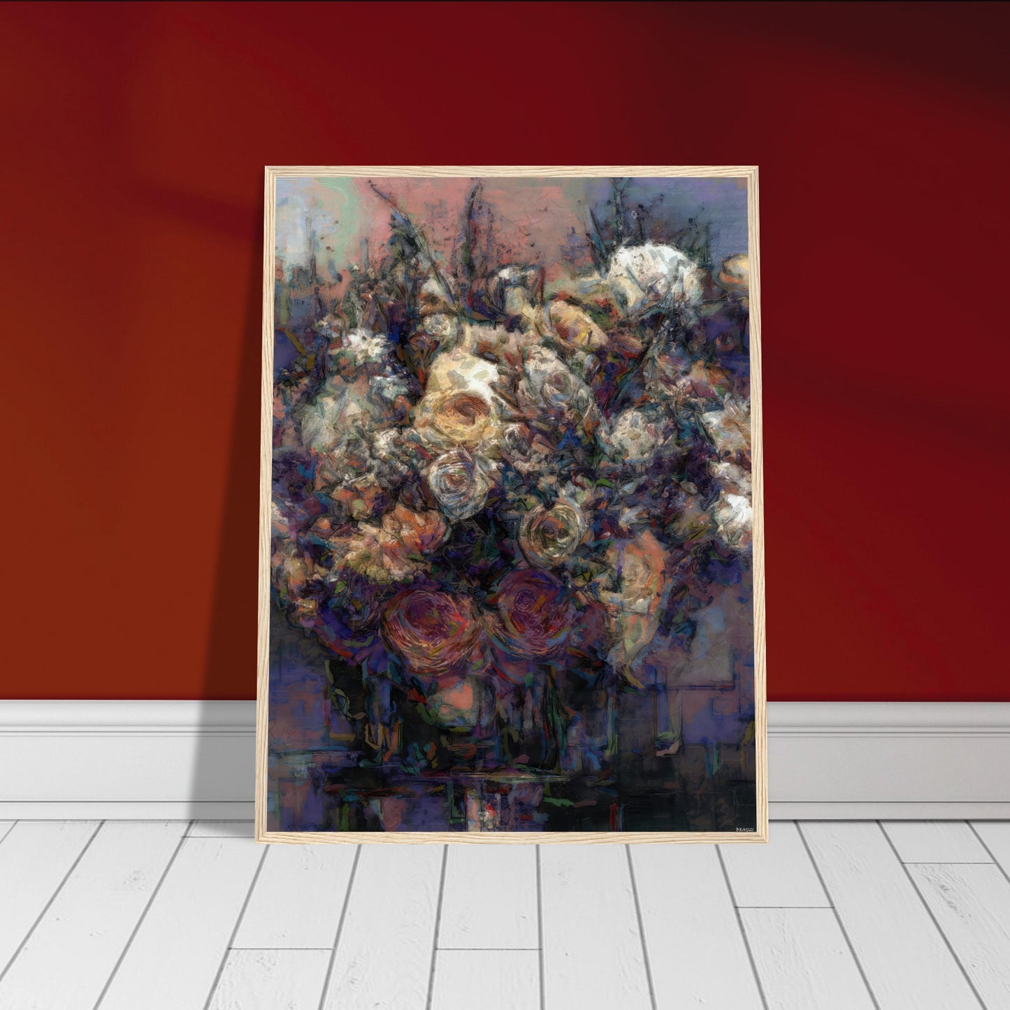 Flowers study 25, Museum-Quality Matte Paper Wooden Framed Poster