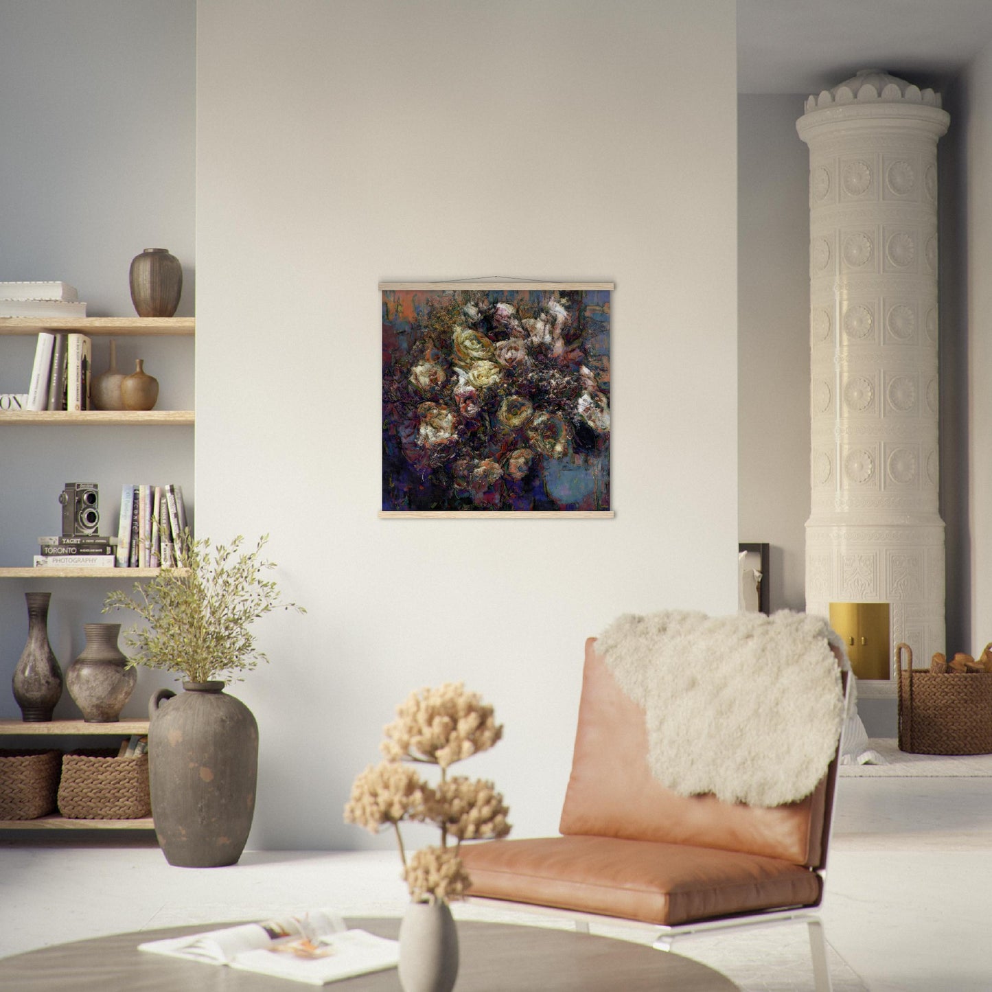 Flowers study 15, Museum-Quality Matte Paper Poster with Hanger