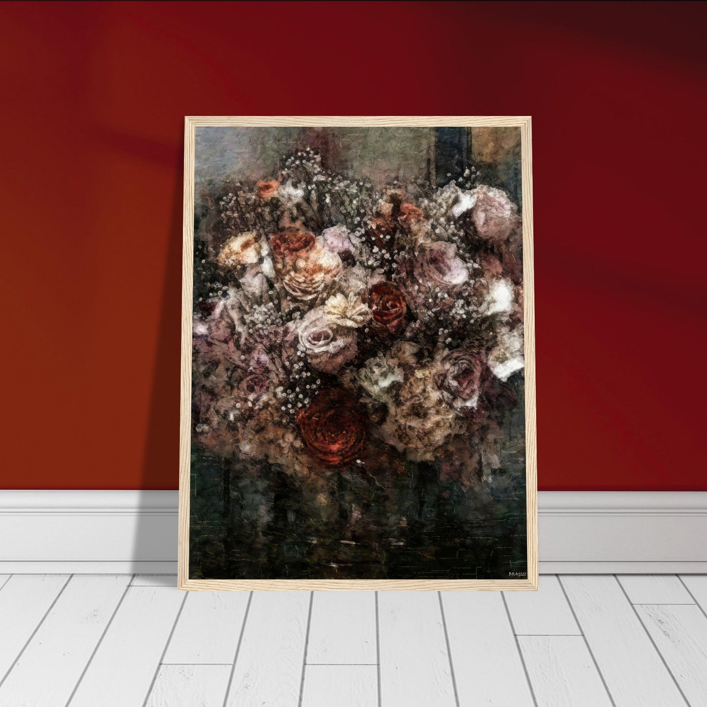 Flowers study 26, Museum-Quality Matte Paper Wooden Framed Poster