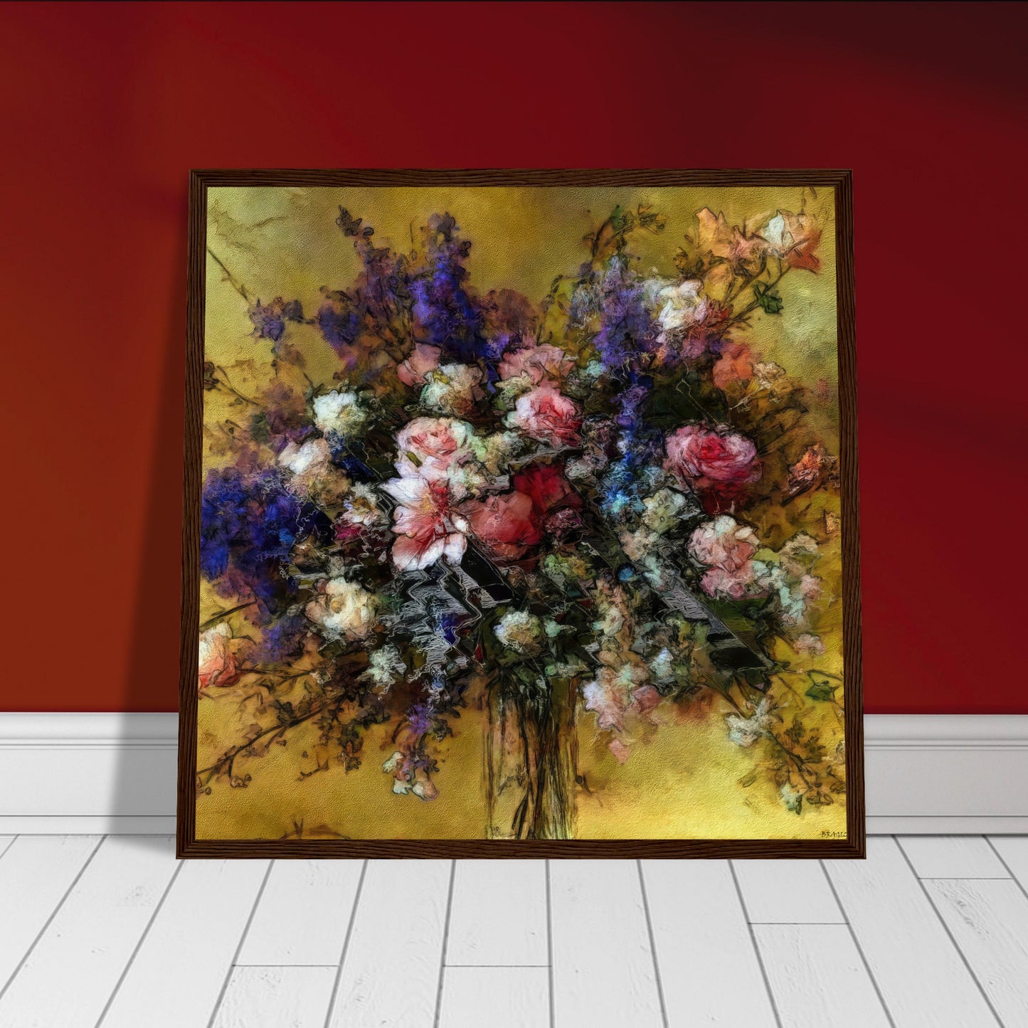Flowers study 18, Museum-Quality Matte Paper Wooden Framed Poster