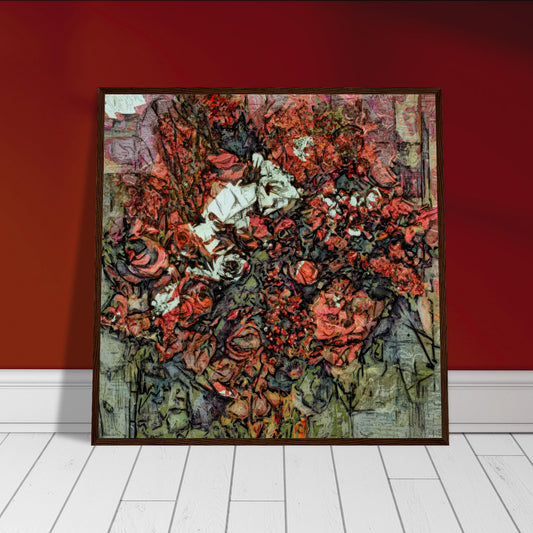 Flowers study 12, Museum-Quality Matte Paper Wooden Framed Poster