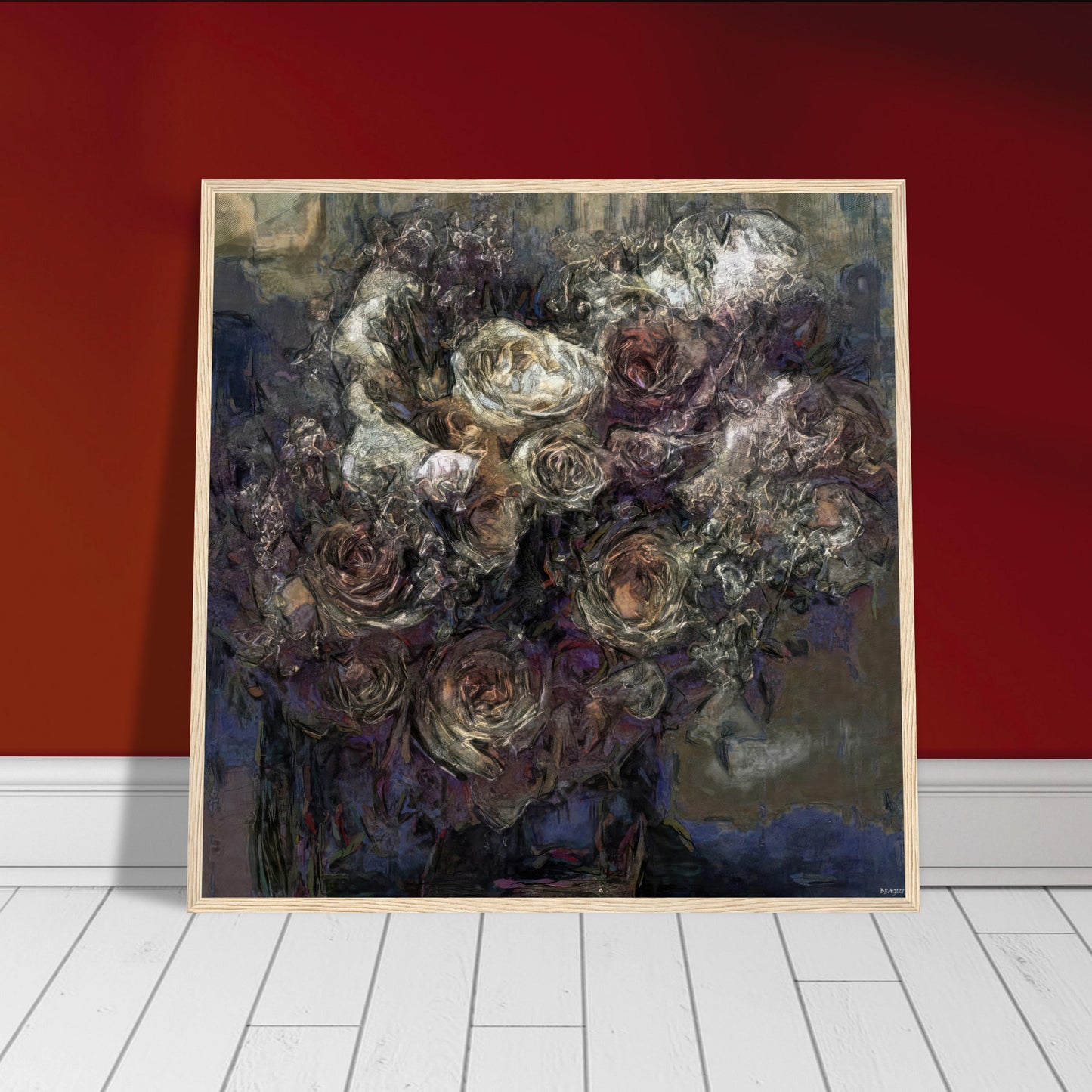 Flowers study 13, Museum-Quality Matte Paper Wooden Framed Poster