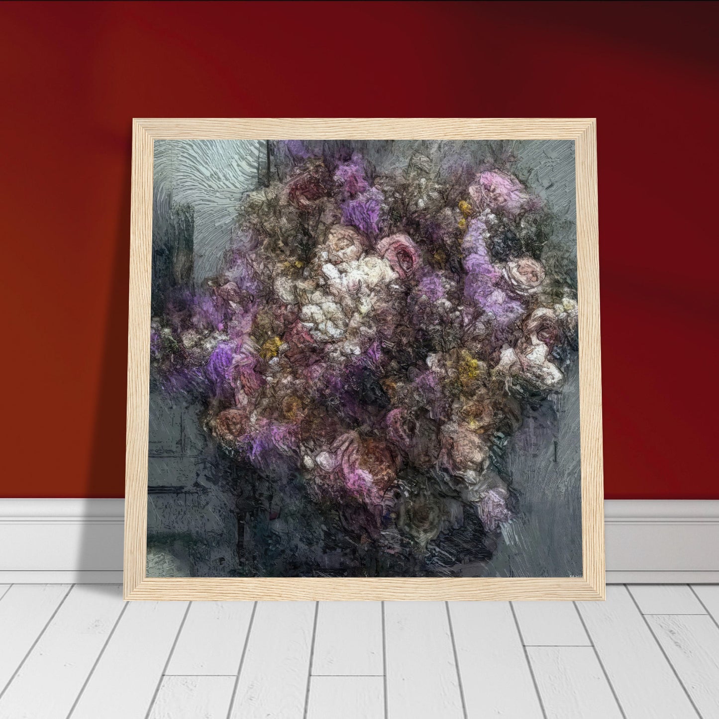 Flowers study 1, Museum-Quality Matte Paper Wooden Framed Poster