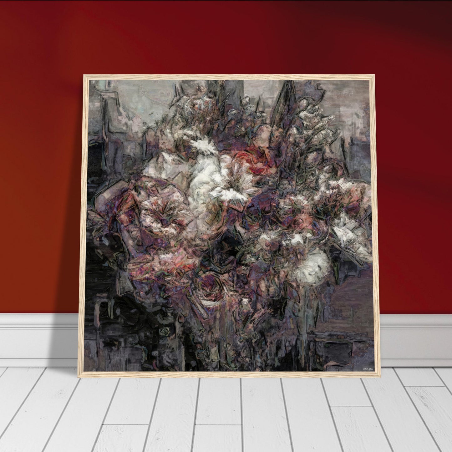 Flowers study 16, Museum-Quality Matte Paper Wooden Framed Poster