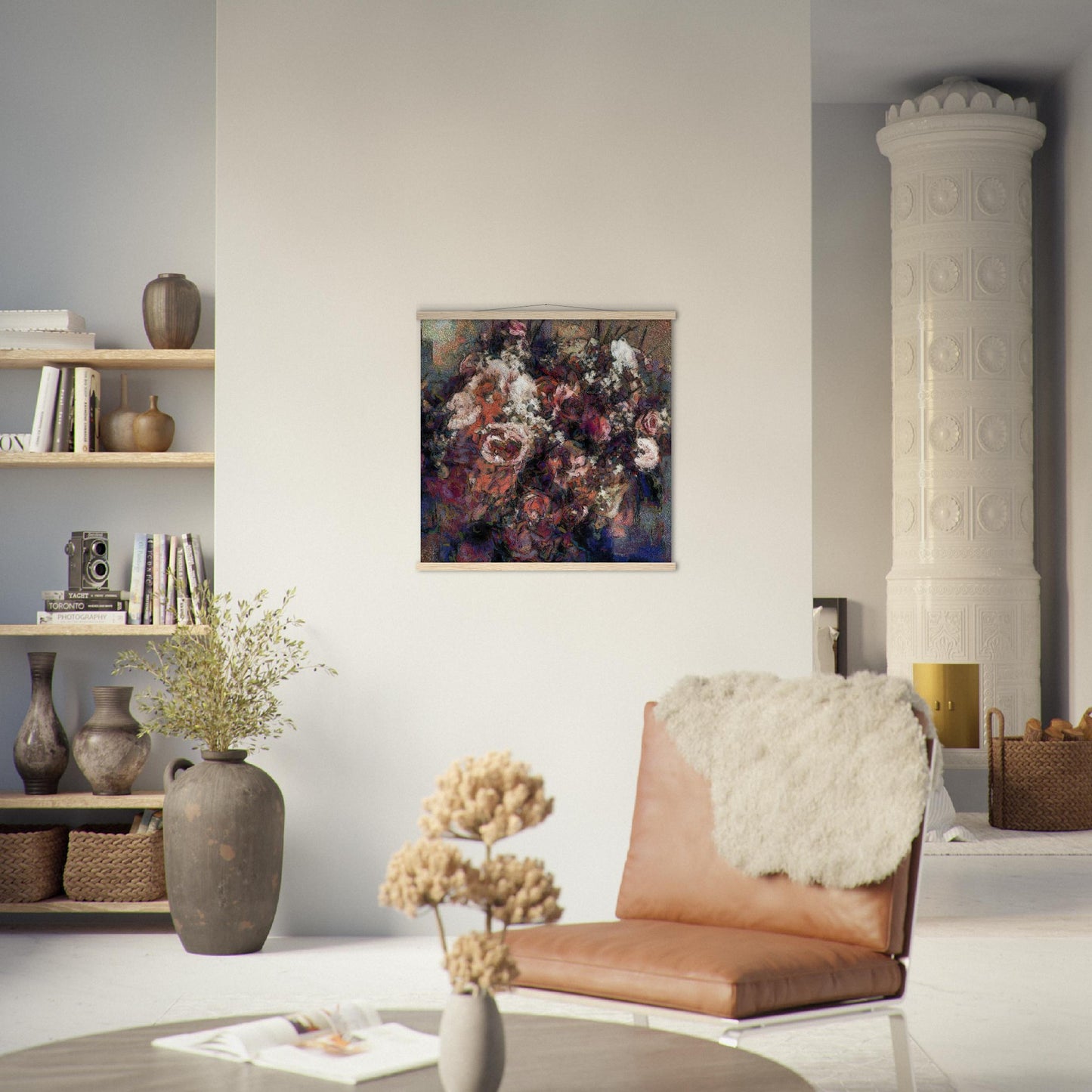 Flowers study 17, Museum-Quality Matte Paper Poster with Hanger