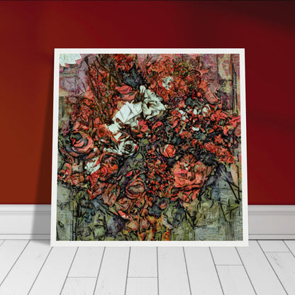 Flowers study 12, Museum-Quality Matte Paper Wooden Framed Poster