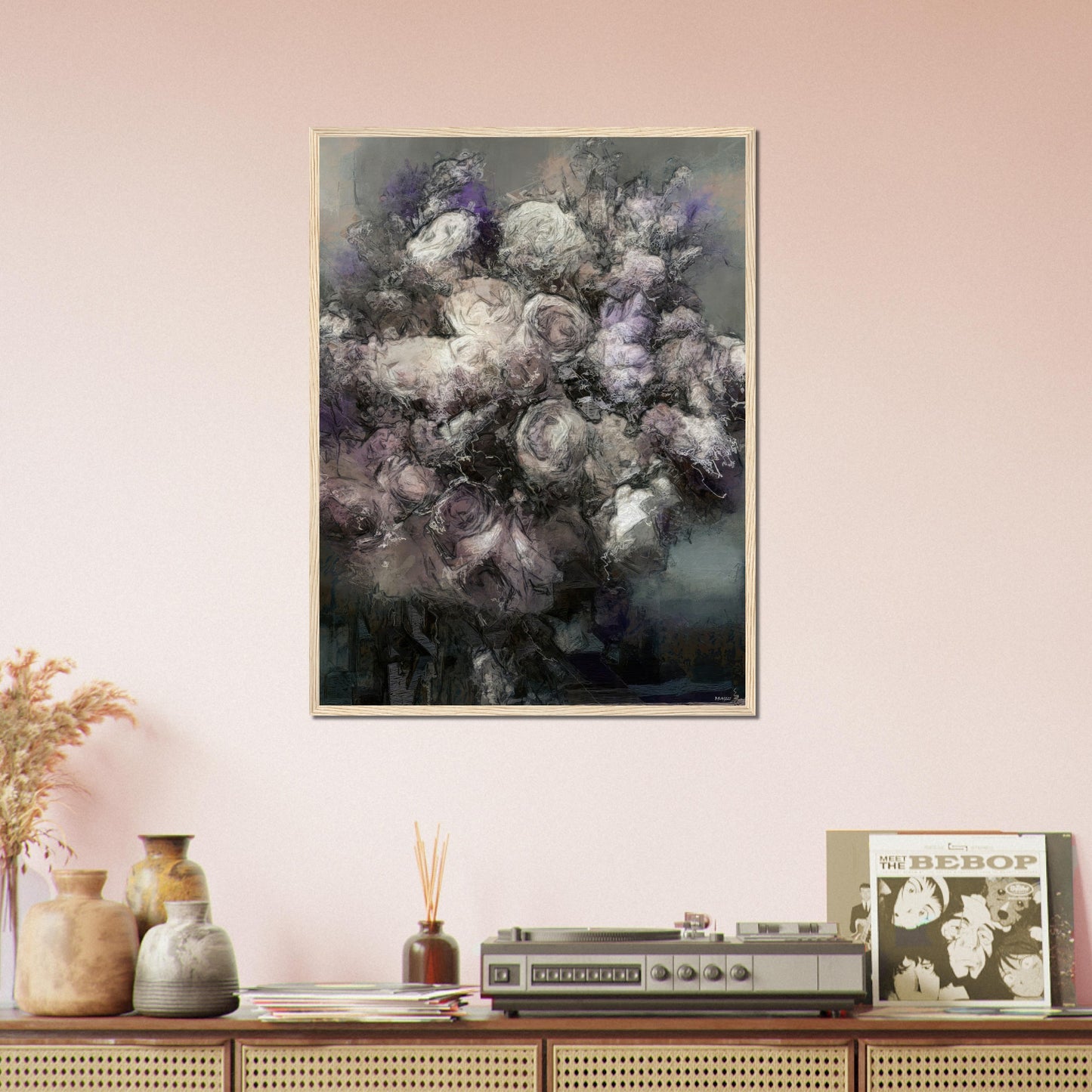 Flowers study 30, Museum-Quality Matte Paper Wooden Framed Poster