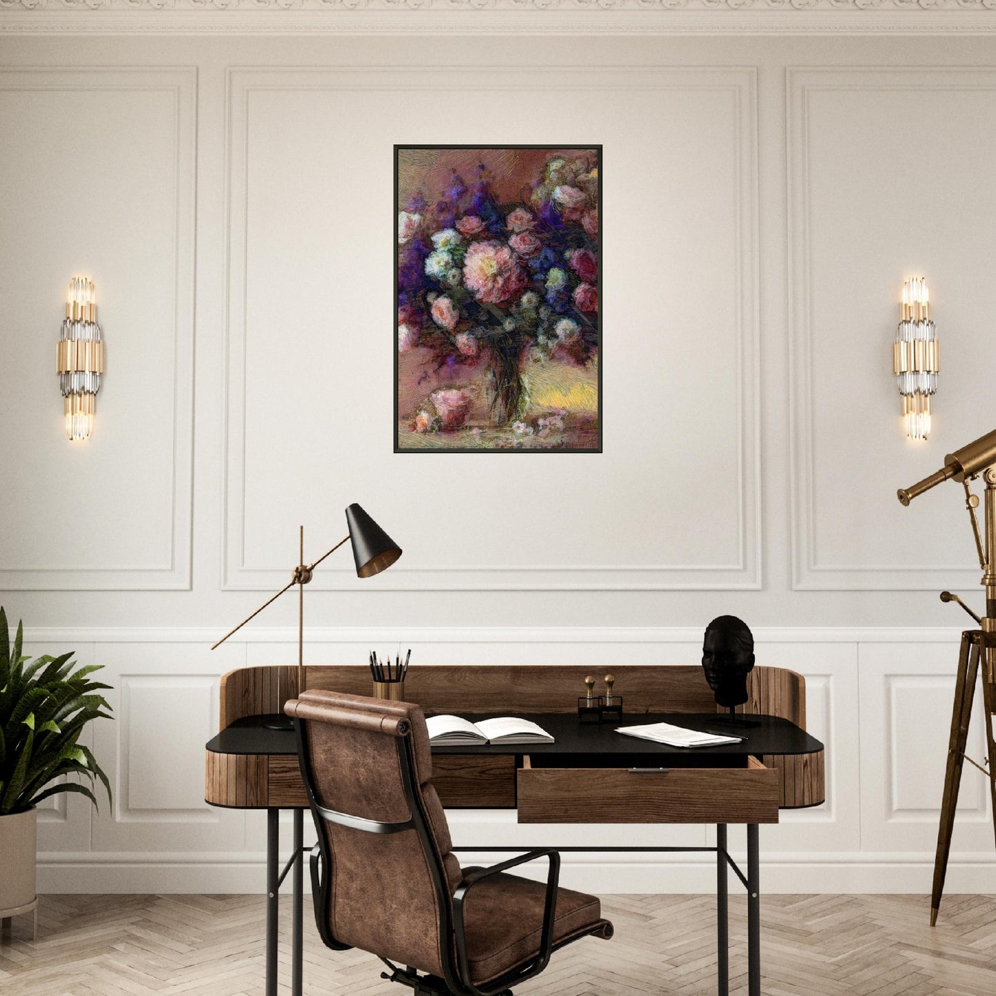 Flowers study 24, Museum-Quality Matte Paper Metal Framed Poster