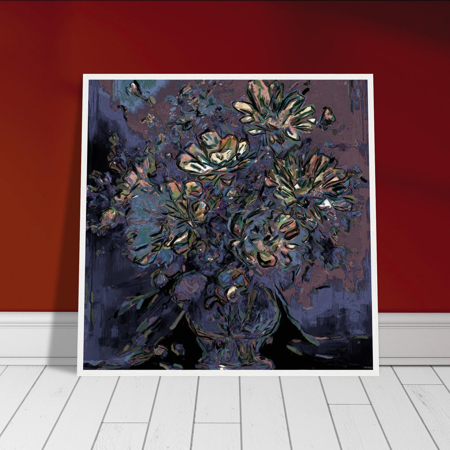 Flowers study 5, Museum-Quality Matte Paper Wooden Framed Poster