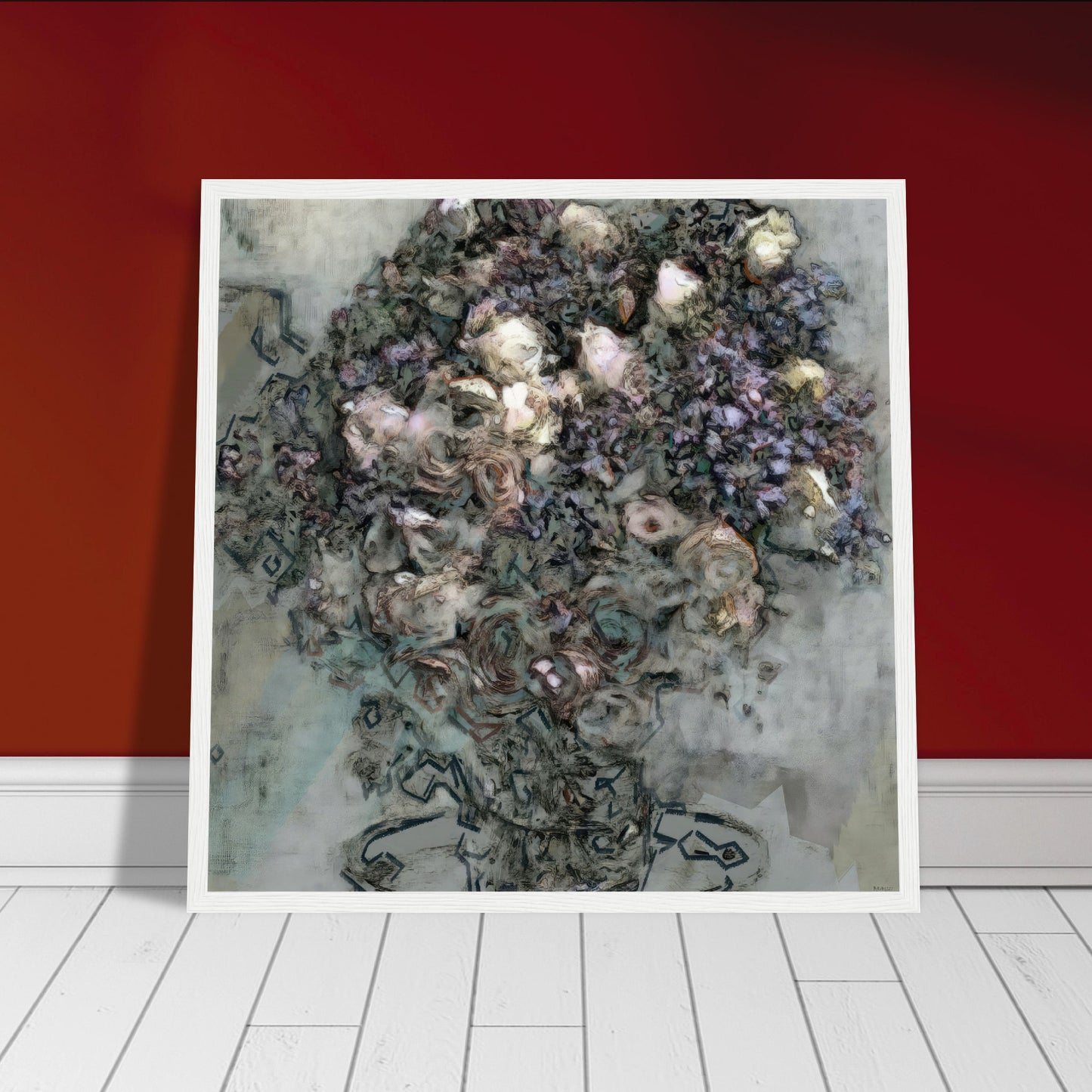 Flowers study 7, Museum-Quality Matte Paper Wooden Framed Poster