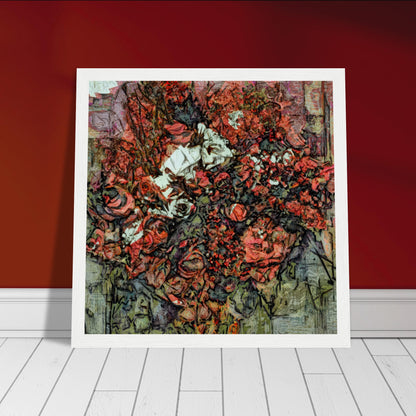 Flowers study 12, Museum-Quality Matte Paper Wooden Framed Poster