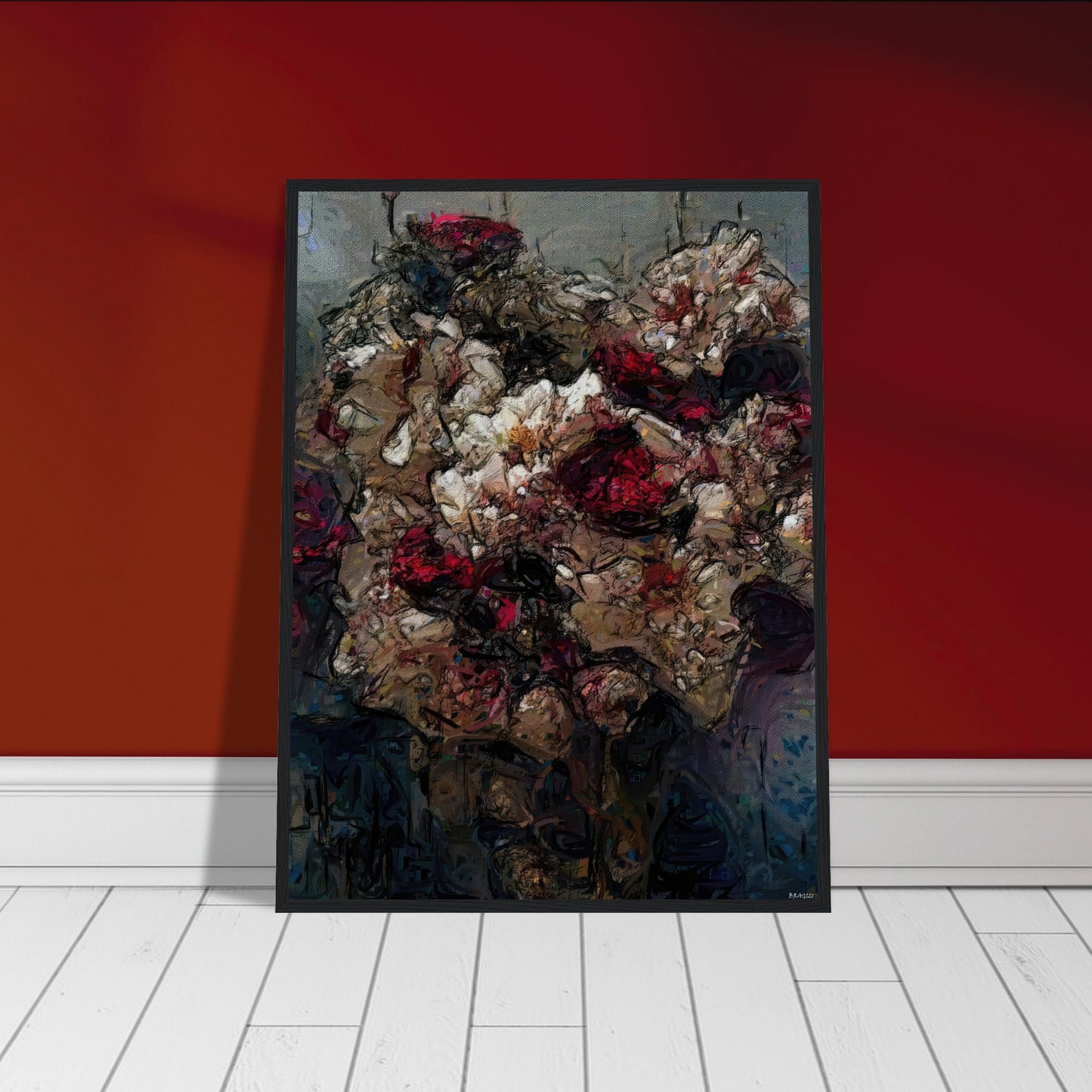 Flowers study 23, Museum-Quality Matte Paper Wooden Framed Poster