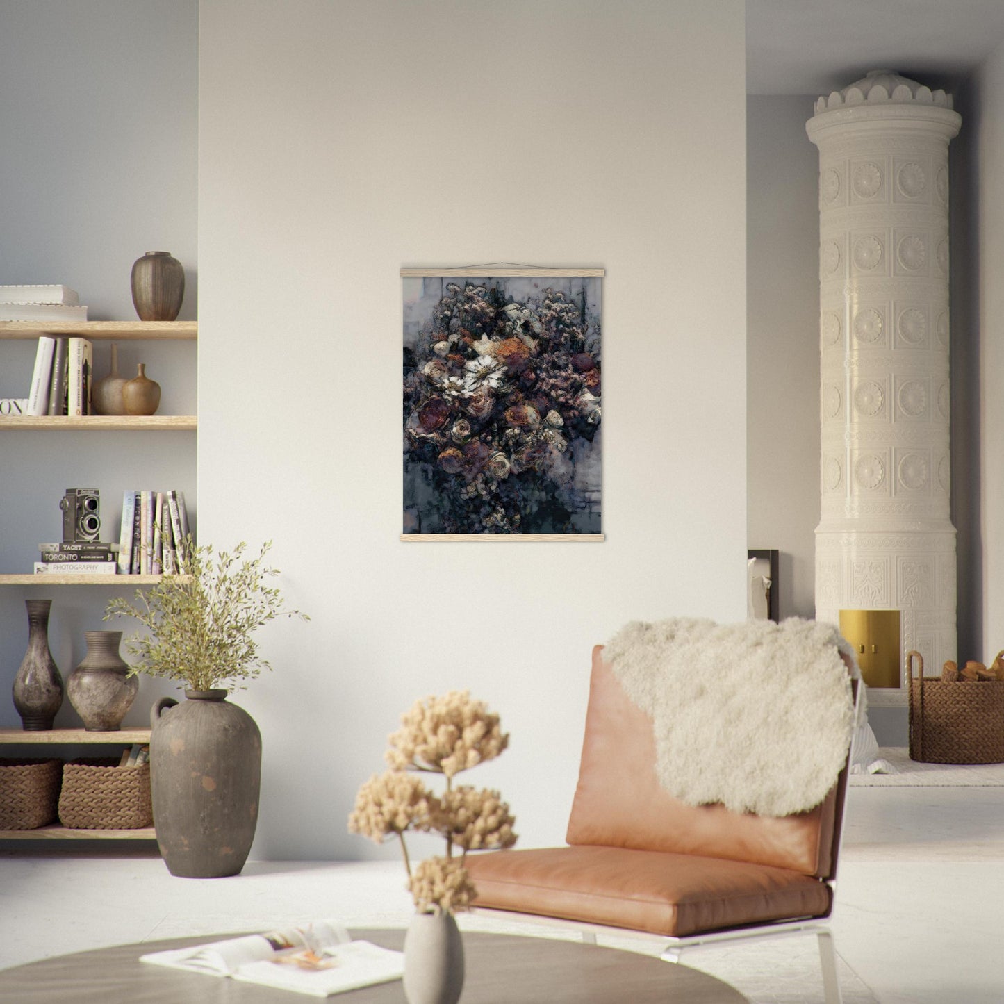 Flowers study 21, Museum-Quality Matte Paper Poster with Hanger