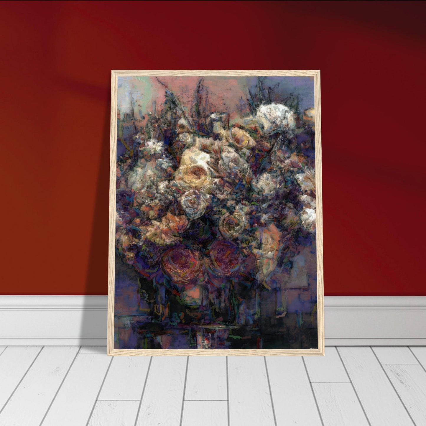 Flowers study 25, Museum-Quality Matte Paper Wooden Framed Poster