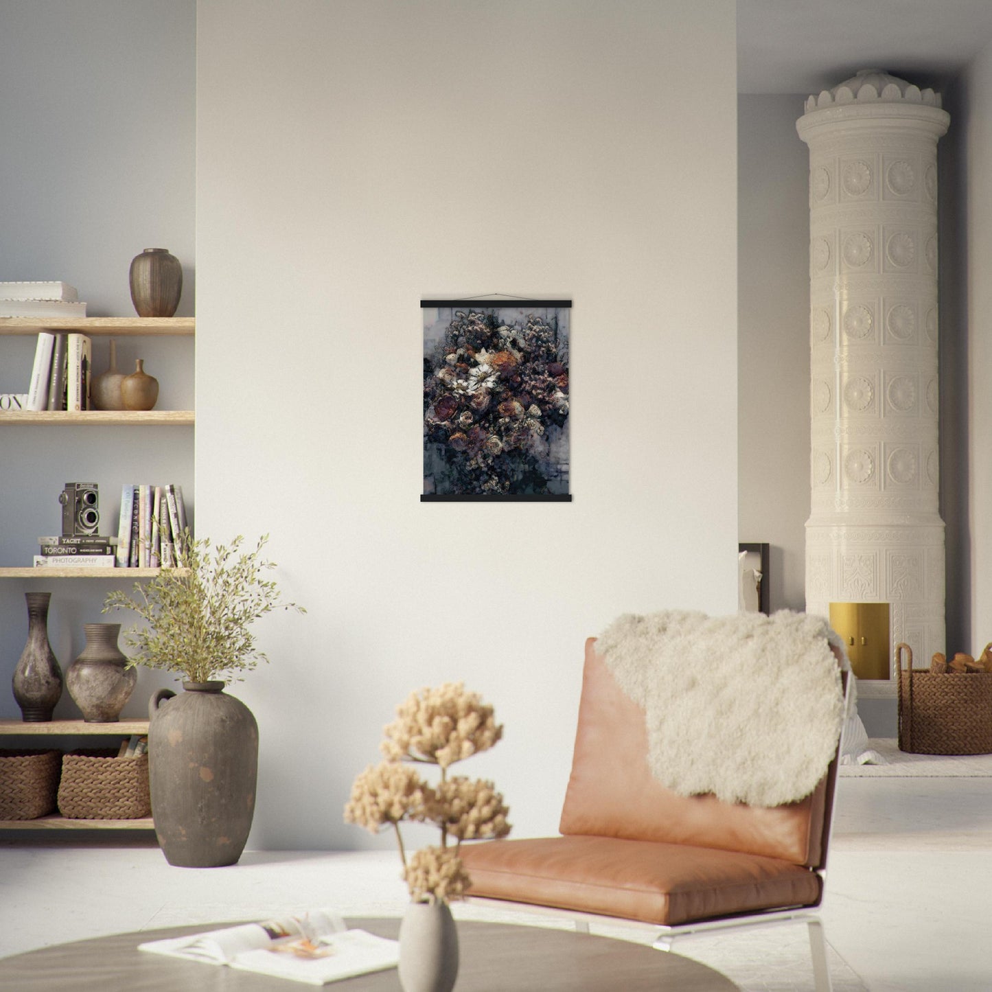 Flowers study 21, Museum-Quality Matte Paper Poster with Hanger