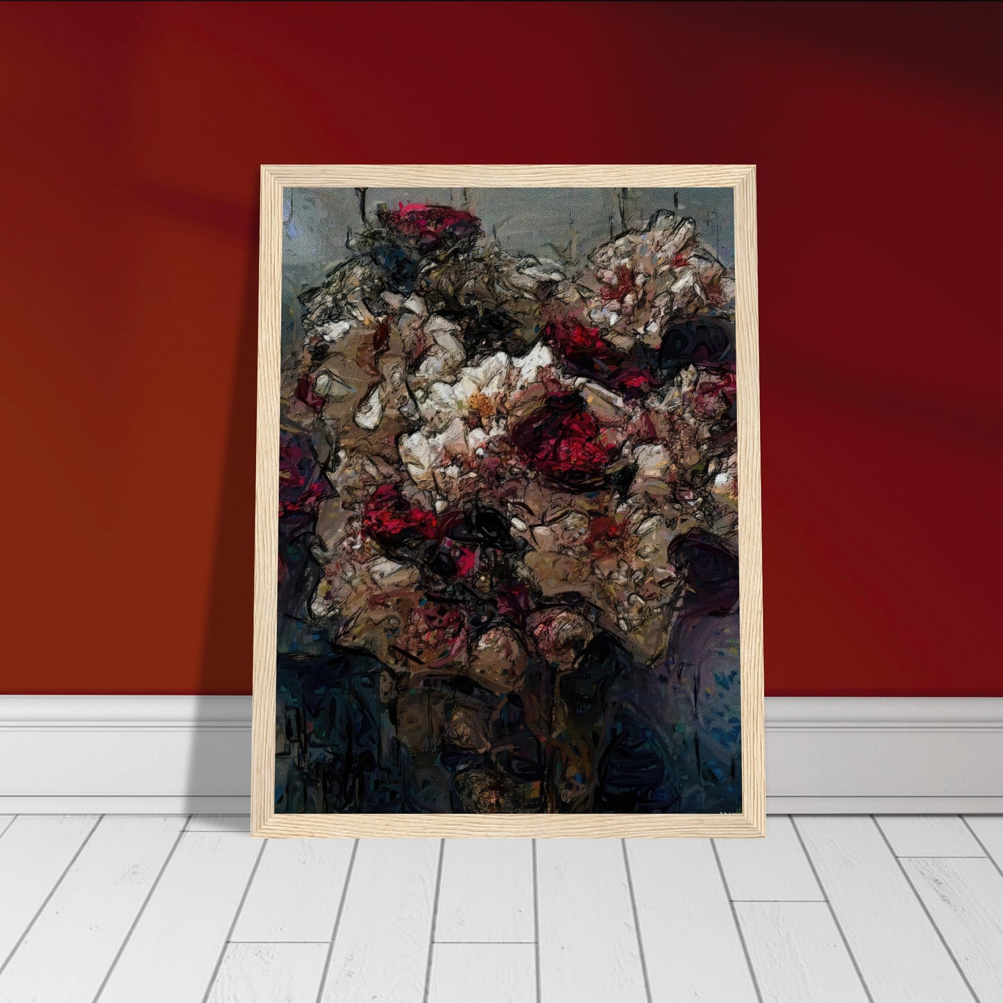 Flowers study 23, Museum-Quality Matte Paper Wooden Framed Poster