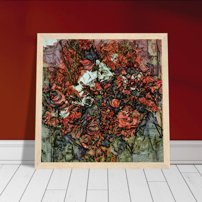 Flowers study 12, Museum-Quality Matte Paper Wooden Framed Poster