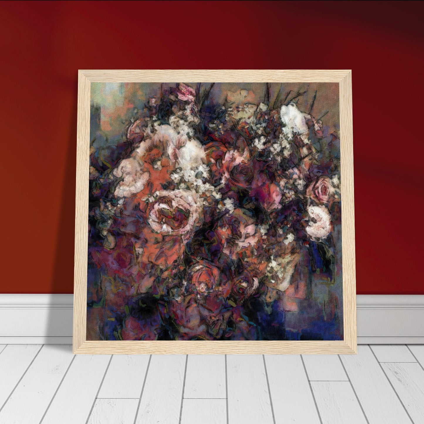 Flowers study 17, Museum-Quality Matte Paper Wooden Framed Poster