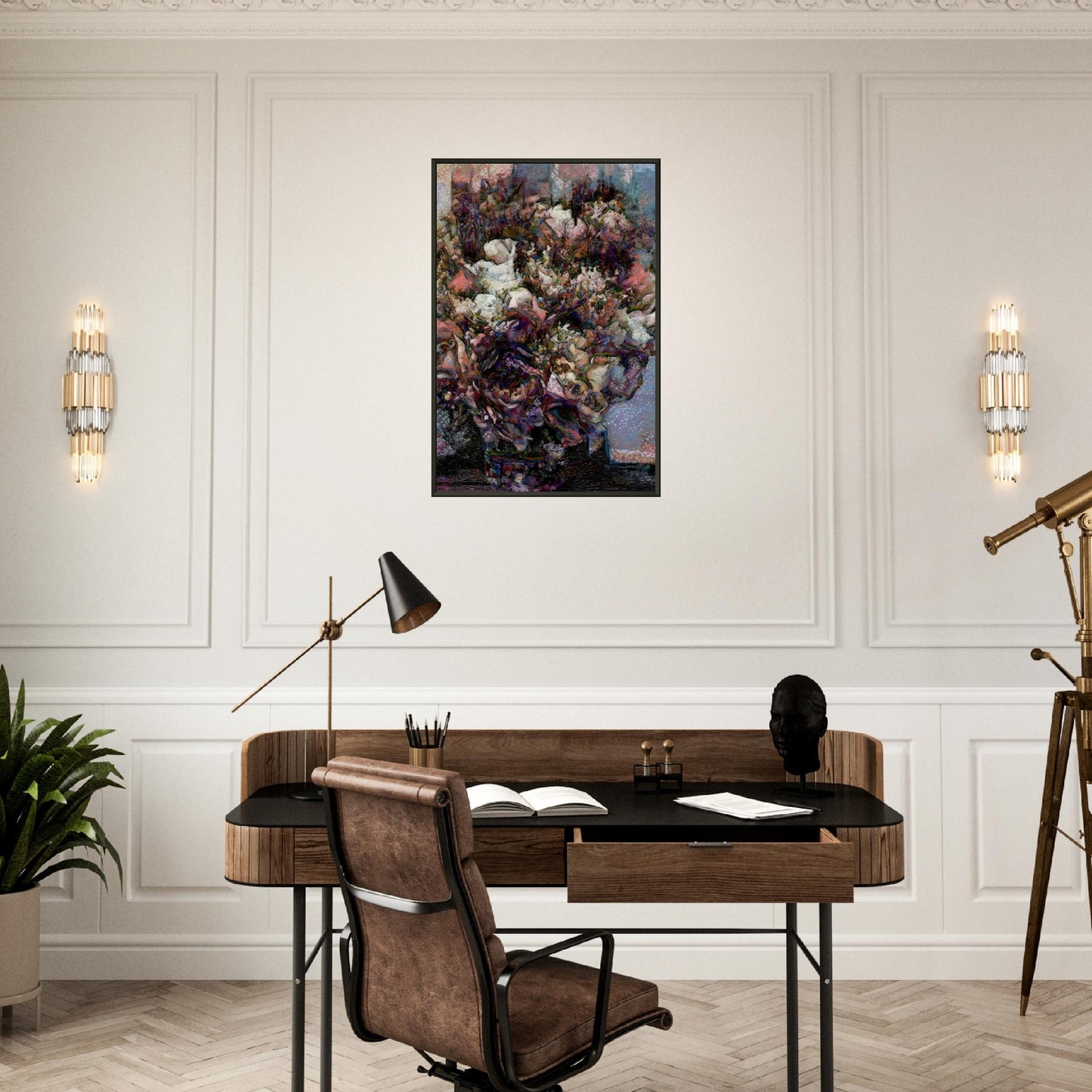 Flowers study 28, Museum-Quality Matte Paper Metal Framed Poster