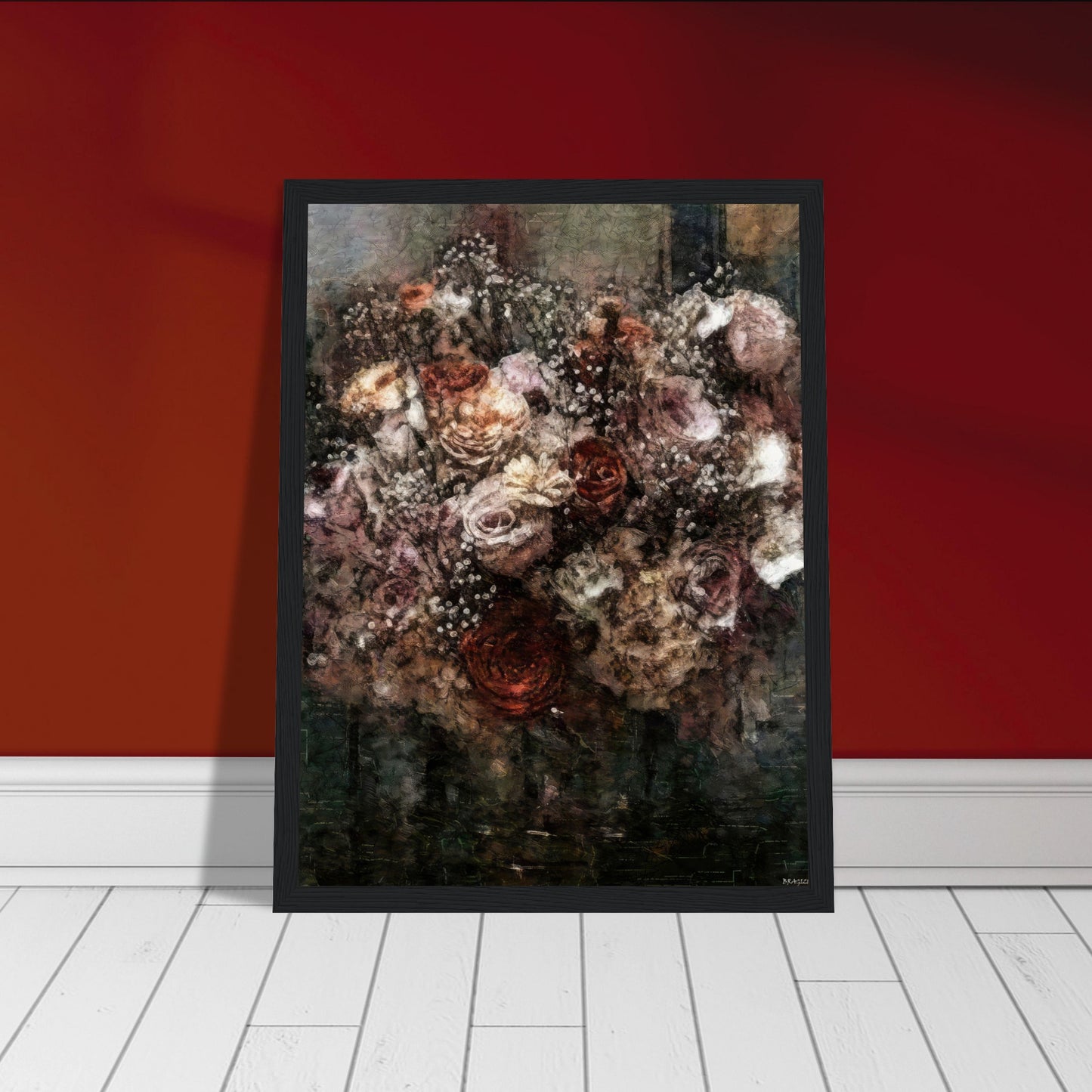 Flowers study 26, Museum-Quality Matte Paper Wooden Framed Poster