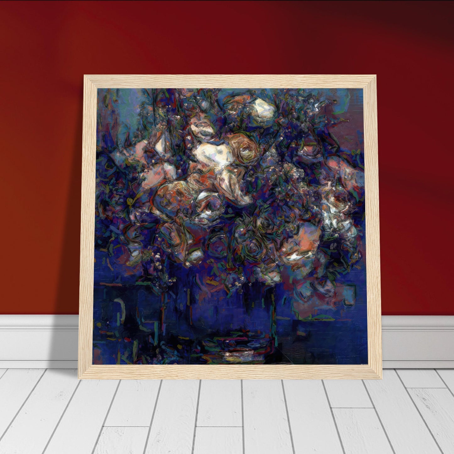 Flowers study 6, Museum-Quality Matte Paper Wooden Framed Poster